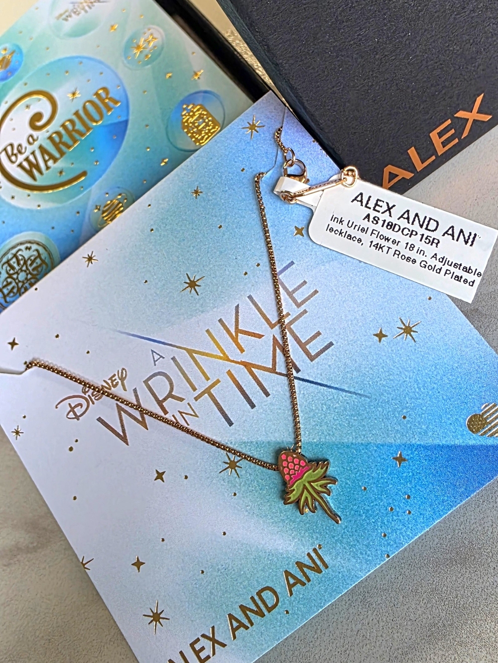 Alex and Ani Rose Gold Strawberry Pendant Necklace - Pink & Green